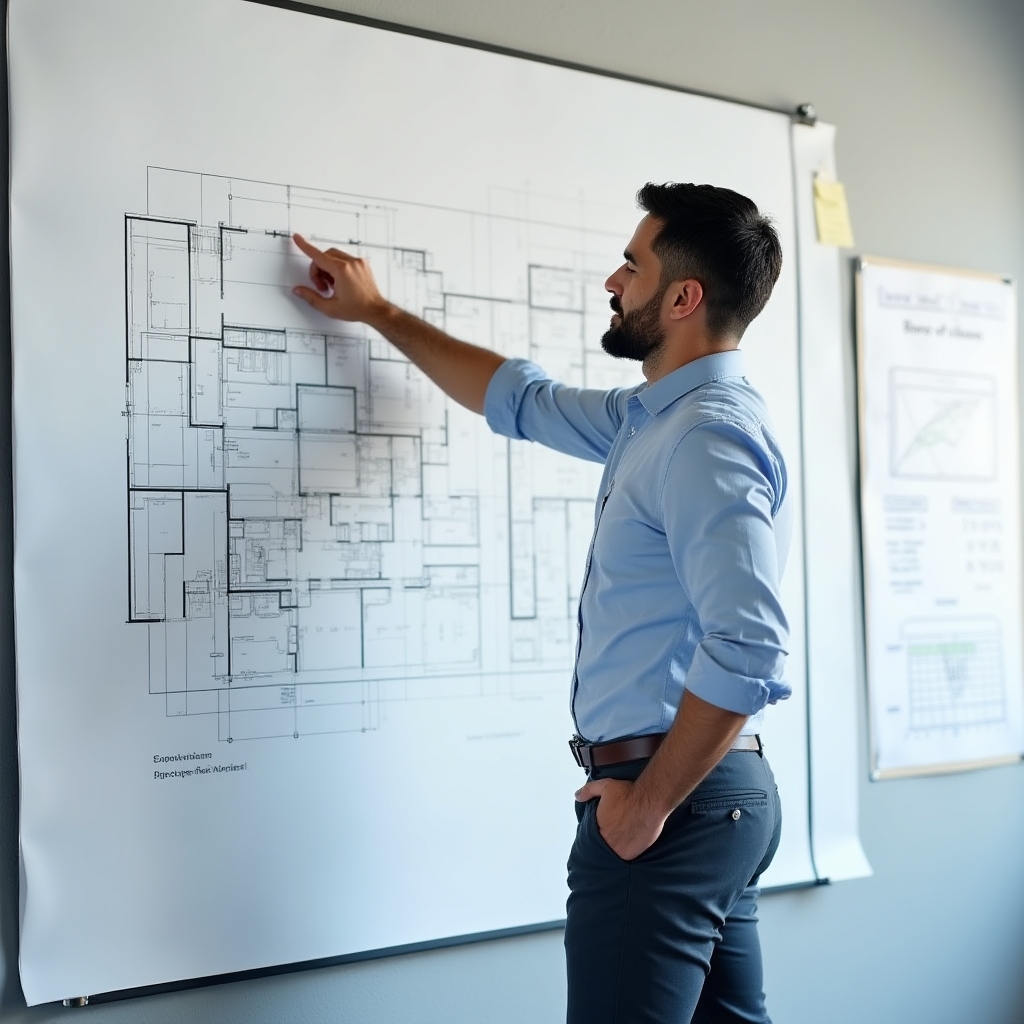 Project manager overseeing real estate development in Santiago